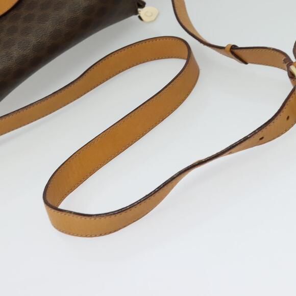CELINE Macadam Canvas Shoulder Bag Pvc Leather Brown Gold - Picture 7 of 13